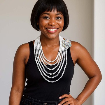 African Beaded Jewelry | Crystal Layered Necklace