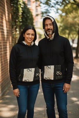 Joli sweat à capuche en tissu bogolan