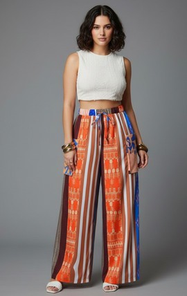 Pantalon palazzo ample et coloré