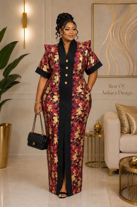 Regal Floral Brocade Maxi Dress
