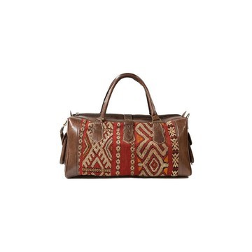 Handmade genuine leather travel bag with shoe compartment - Large weekend bag