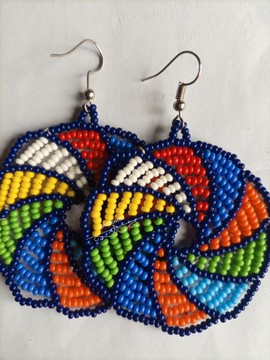 Round earrings, beaded earrings,Maasai earrings,masai earrings, statement earrings, African earrings