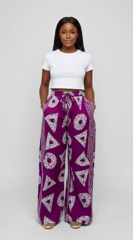Women’s Wide-Leg Adire Trousers