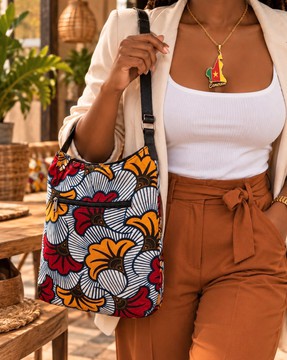Wax print shoulder bag