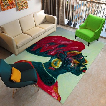 Indoor Rug African Traditional Yoruba Woman Carpet (LARGER SIZES AVAILABLE)