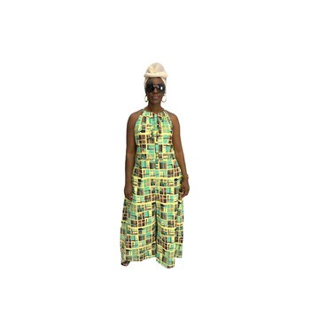 Lime Green Ankara Jumpsuit