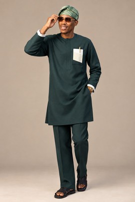 Ensemble de luxe sénateur 2 pièces pour homme – Tenue traditionnelle africaine élégante avec pantalon assorti