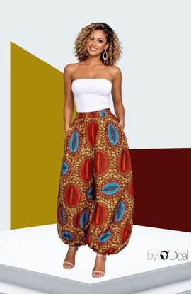 Pantalon bouffant léger en wax