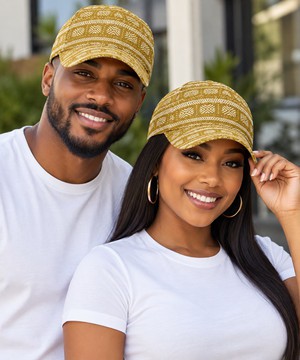 Casquette africaine ethnique tribale dorée à pointe | Accessoire de mode africain | Bynelo