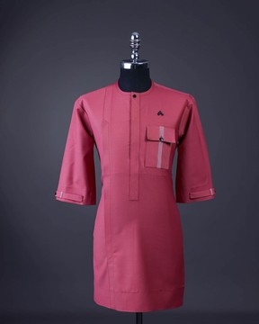 A Rogue pink, Front flap with black Swarovski button kaftan native.