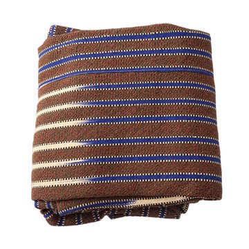 Authentique Faso Danfani – tissu africain tissé à la main, marron, bleu et crème
