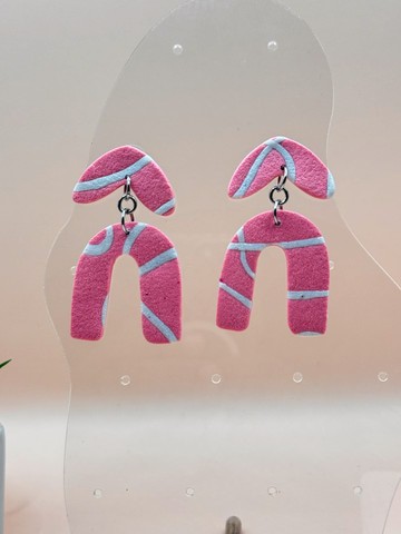 FANCY24-25 : Boucles d'oreille géométriques en vieux rose