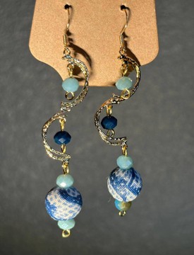 Boucles d'oreilles en tissu pagne