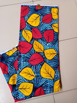 Leaf multi color Ankara fabric, cotton wax,6yards, Ankara shop