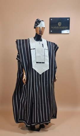 Complete 4-piece agbada, dashiki, fila