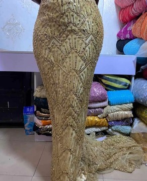Beaded Lace fabric for women, women lace fabric (5 yards )