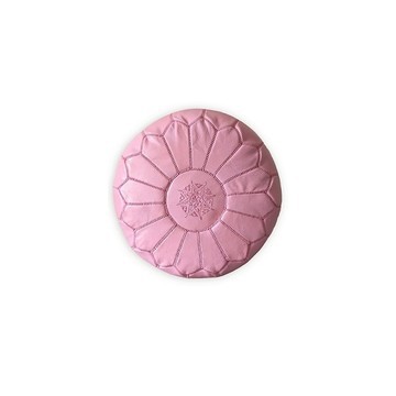 Pouffe in genuine leather Rose for living room