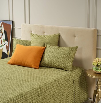 Mikéno Olive Bed Sheet Set 100% Cotton 60 threads/cm2, 240*300cm