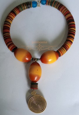Amber resin statement necklace, african modern necklace, Maasai necklace