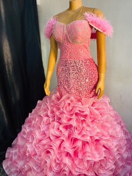 Robe de mariée perlée de luxe, robe de bal de luxe, robe de mariée