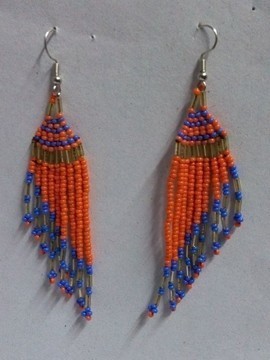 Boucles d'oreilles de perles africaines avec glands, boucles d'oreilles à franges, boucles d'oreilles élégantes, boucles d'oreilles colorées, boucles d'oreilles Boho