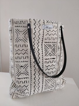 Real bogolan tote bag White