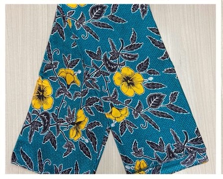 6 YARDS SILK FABRIC PRINTED HIBISCUS FLOWER