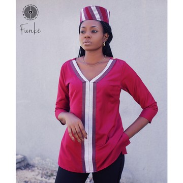 Asuka tunic, burgundy