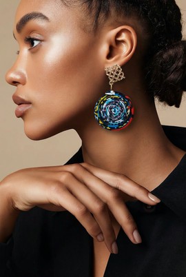 Boucles d'oreilles en wax forme spirale