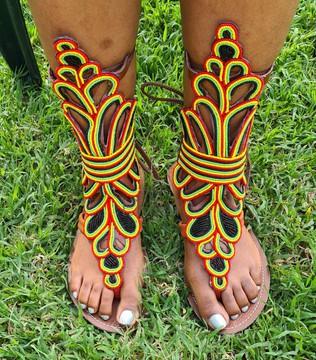 Beaded Maasai sandals – Leather beaded shoes
