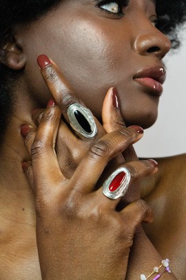 Bague argent touareg « Azel » rouge