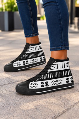 Robe midi à col en V et manches courtes pour femme en imprimé africain | Robe midi en imprimé africain | Bynelo