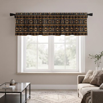 Premium Bogolan Curtain Valance | African Window Décor | Bynelo