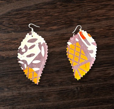 Boucles d'oreilles en wax feuilles