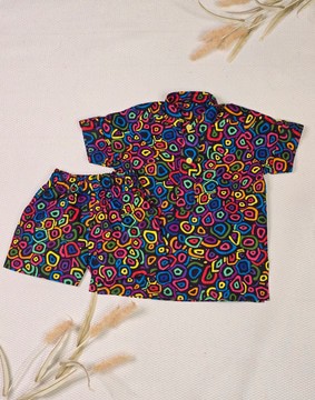 Ensemble Ajani en tissu wax - Ensemble chemise et culotte en wax