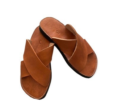 Sandale en vrai cuir Marron mode homme de très haute qualité