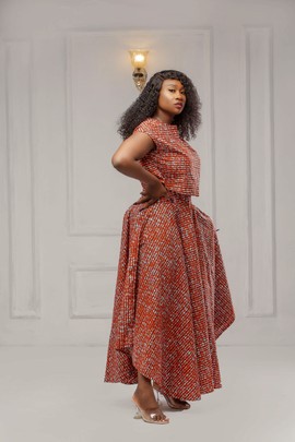 Belleza 2 piece Ankara Crop Top and Skirt.
