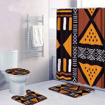 Cultural Unique Bath Mat White and Black Bathroom Rug (LARGER SIZES AVAILABLE)