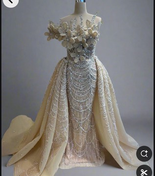 Classy Royal ice dress with train