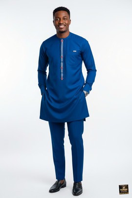 Blue senator kaftan two pieces