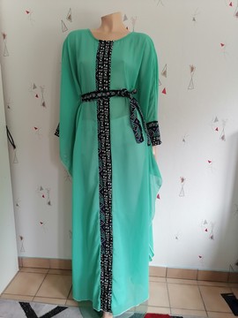 Caftan mousseline au wax