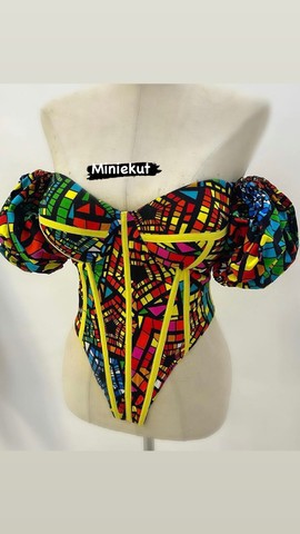 African print corset top