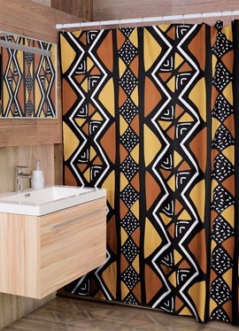 Cultural Unique Bath Mat White and Black Bathroom Rug (LARGER SIZES AVAILABLE)