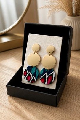 Boucles d'oreilles en wax doré