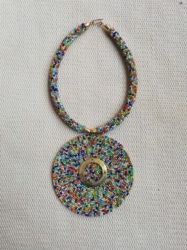 African pendant necklace, Beaded necklace, Christmas gift for her, African jewelry, Masai necklace