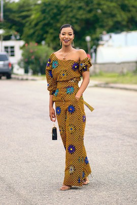 Leah Ankara African Print Jumpsuit - Gold