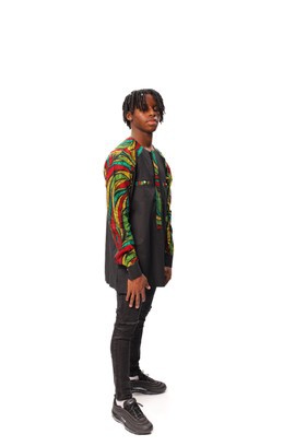 Chemise à manches longues imprimé africain Ankara Mix, chemise imprimée en cire, chemise Ankara, Ankara Mens Fashion