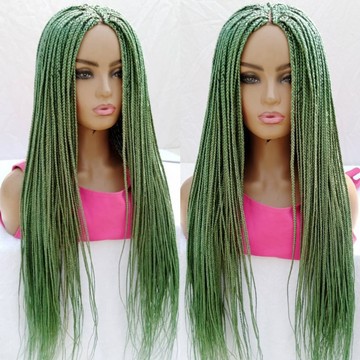 Braids wig,box braids,green wig