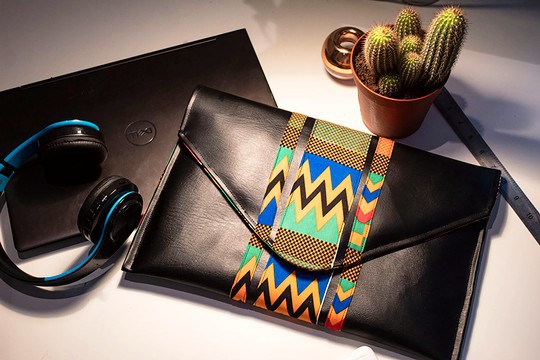 Laptop Sleeve/ Case  (MacBook, Laptops, Tablets) with Ankara / African print / Vegan Leather