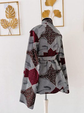 Kimono en wax avec ceinture